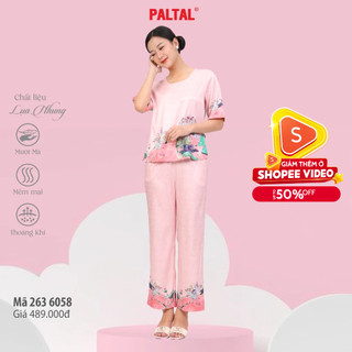 Bộ dài mặc nhà 𝐏𝐀𝐋𝐓𝐀𝐋 chất liệu lụa nhung mềm mượt & duyên dáng - Thương hiệu 24 năm -263p 6058