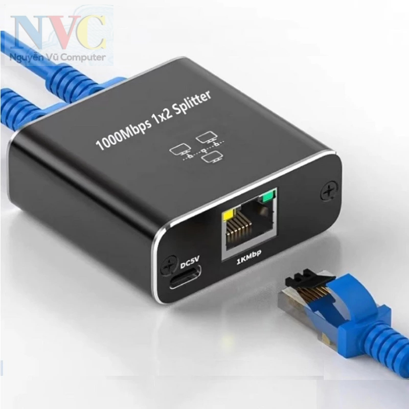 Đầu chia mạng LAN 1 ra 2 - 4 cổng RJ45 sử dụng Internet đồng thời 2 máy 1000Mbps, Đầu nối mạng 10Gbps Tốc Độ Cao