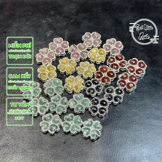 Charm Cỏ 4 Lá bọc Bạc - Tịnh Nhiên Quán - Charm dùng làm vòng tay đá, bạc handmade , diy