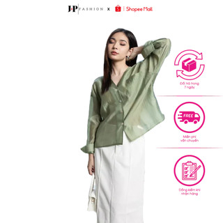 Áo Sơ Mi Nữ JP FASHION Chât Liệu Vải Tơ Giấy Mỏng Nhẹ Mát, sơ mi dài tay nữ form rộng freesize dưới 65kg 10609693