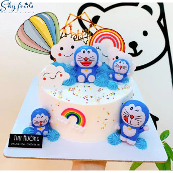 Set 4 Doraemon trang trí bánh kem
