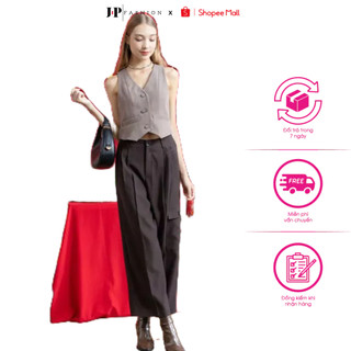 Quần Kaki Nữ Ống Rộng Cạp Cao JP FASHION, Quần Tây Ống Rộng Có Túi Thời Trang Mới Lạ Phong Cách Năng Động, Công Sở 19209
