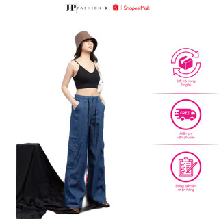 Quần Jean Bò Nữ Ống Rộng JP FASHION Form Rộng Cạp Cao Tôn Form Chuẩn Dáng Phong Cách Trẻ Trung Năng Động 11109246