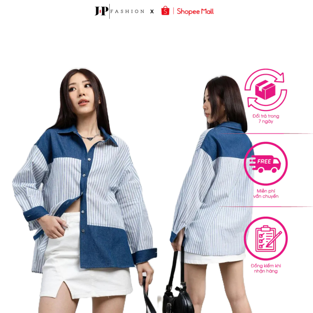 Áo Sơ Mi Tay Phồng J-P Fashion Với Thiết Kế Năng Động Chất Liệu Kate Chống Nhăn Thoáng Mát Form Rộng Freesize 10609364