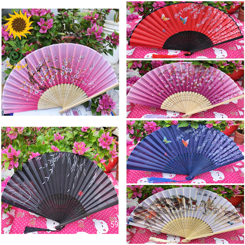 (Sỉ) Quạt Cổ Trang Chụp Hình Áo Dài, Dùng Làm Trang Trí, Quà Tặng, Quạt Cầm Tay Vải Lụa Nan Tre Nhiều Mẫu Đẹp