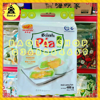 Bánh Pía Mini Kim Sa Lá Dứa Trứng 480g (Túi 12 Bánh) Không Sầu Riêng, Tân Huê Viên Đặc Sản Sóc Trăng