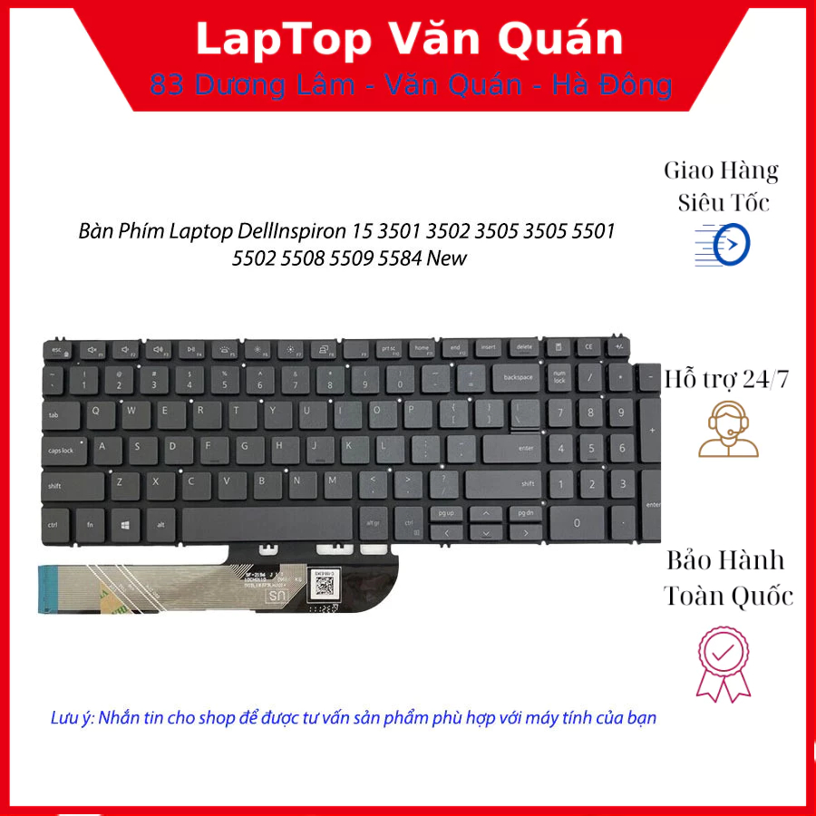 Bàn Phím Laptop Dell Inspiron 15 3501 3502 3505 3505 5501 5502 5508 5509 5584 New