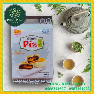 Bánh Pía Mini Kim Sa Mè Đen Trứng 480g (Túi 12 Bánh) Tân Huê Viên Đặc Sản Sóc Trăng