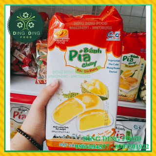 Bánh Pía Chay Đậu Xanh Sầu Riêng 500g (Bịch 4 Bánh) Tân Huê Viên Đặc Sản Sóc Trăng