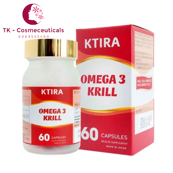 Viên Uống Ktira Omega 3 Krill Hỗ trợ Cải Thiện Tim Mạch, Tăng Cường Trí Nhớ, Thị Lực - Hộp 60 Viên