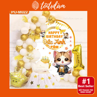 Combo Bóng bay trang trí sinh nhật bé trai bé gái kèm chibi, hashtag, chữ để bàn, phông và đầy đủ phụ kiện  Tự Làm