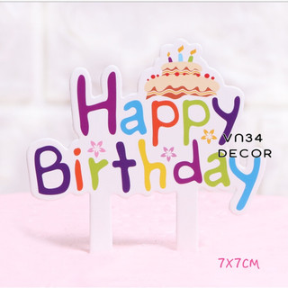 Túi 50 hình giấy Happy birthday Bánh Nhỏ - Trang trí bánh kem,bánh sinh nhật