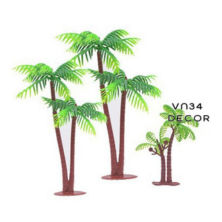 COMBO 10 Cây Dừa Nhựa 8Cm - Trang trí bánh kem, trang trí bánh Gato, trang trí bánh sinh nhật, trang trí tiểu c