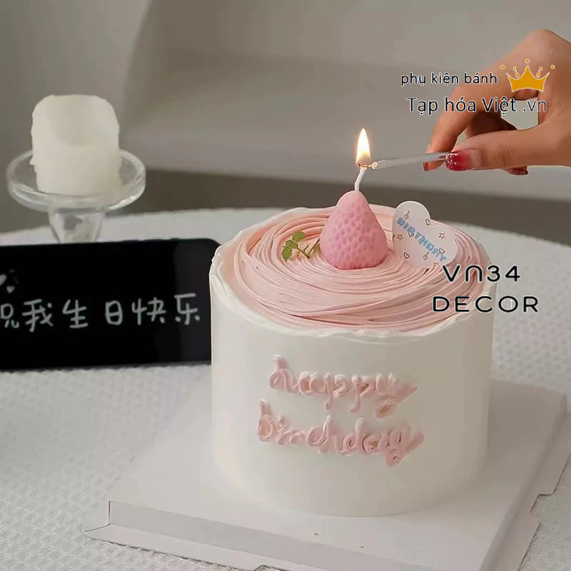 Nến Dâu Tây trang trí bánh kem, nến quả Dâu Tây trang trí bánh sinh nhật