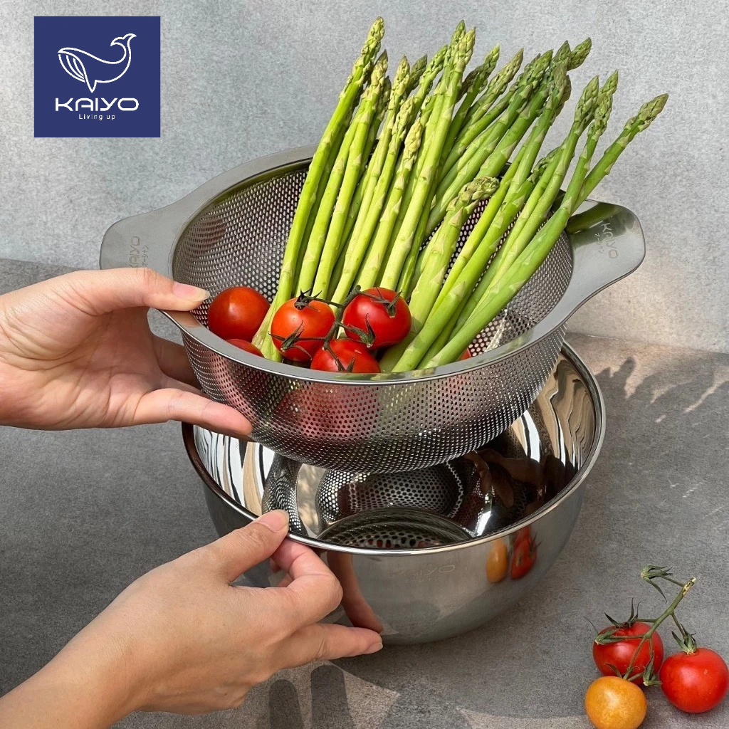 Bộ Tô Trộn Và Rổ Inox Kaiyo - LARVA STORE