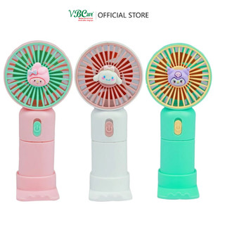 Quạt mini VBC-K58 3 màu cầm tay có chân đế, an toàn không tiếng ồn, tiện lợi di chuyển