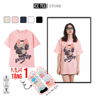Áo Thun PitBull ICETEE i01 Unisex Cottton Co Giãn, Áo Phông Tay Lỡ Cổ Tròn Form Oversize Thời Trang Nam Nữ
