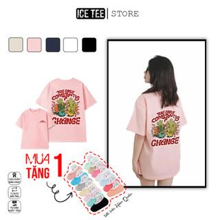 Áo Thun Nữ, Áo Phông Nam Nữ Unisex Tay Lỡ ICETEE Mã i23 Hình in 2 mặt ngầu, Chất Cotton Form Rộng Phong Cách Ulzzang