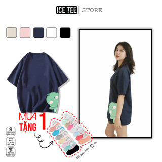 Áo Thun Khủng Long ICETEE i07 Unisex Cottton Co Giãn, Áo Phông Tay Lỡ Cổ Tròn Form Oversize Thời Trang Nam Nữ