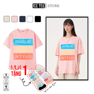 Áo Thun Nữ, Áo Phông Nam Nữ Unisex Tay Lỡ ICETEE Mã i36 Hình in Rouge Style Chất Cotton Form Rộng Phong Cách Ulzzang