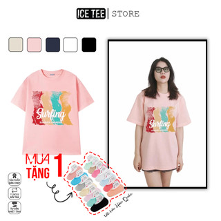 Áo Thun Nữ, Áo Phông Nam Nữ Unisex Tay Lỡ ICETEE Mã i27 Hình in Siêu đẹp, Cute, Chất Cotton Form Rộng Phong Cách Ulzzang