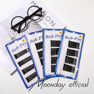 Set 60 kẹp tăm màu đen, vỉ kẹp tóc ghim tăm đen tiện lợi cho nữ P0559