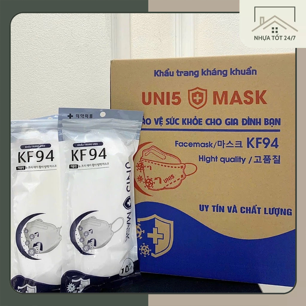 Thùng 300 Khẩu Trang Y Tế KF94 UNI5 MASK Kháng Khuẩn, Chống Bụi Chống Nước Hiệu Quả