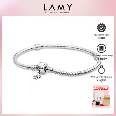 Vòng tay mềm bạc LAMY Daisy Flower Clasp Snake Chain Bracelet 5012 - Hàng chính hãng
