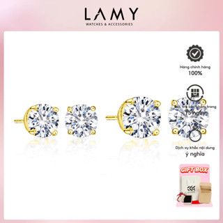  Khuyên tai nam nữ LAMY Elegant Earrings Gold 3025 - Khuyên tai bạc Lamy 