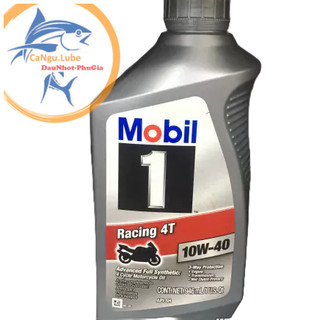 Nhớt Mobil 1 Racing 4T 10W40 chai 946ml, Dầu nhớt mobil 10W40 tổng hợp toàn phần chất lượng  Mỹ