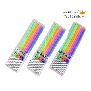 Vỉ Nến Bút Chì Cầu Vồng trang trí bánh kem, nến sinh nhật, nến cầu vồng