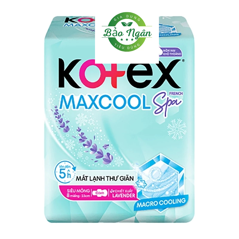 Băng vệ sinh siêu mỏng Kotex Max Cool siêu mát 23cm gói 8 miếng