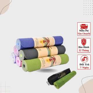 Thảm tập yoga-gym TPE 2 lớp 6mm cao cấp chống trượt tiện dụng cho mọi người