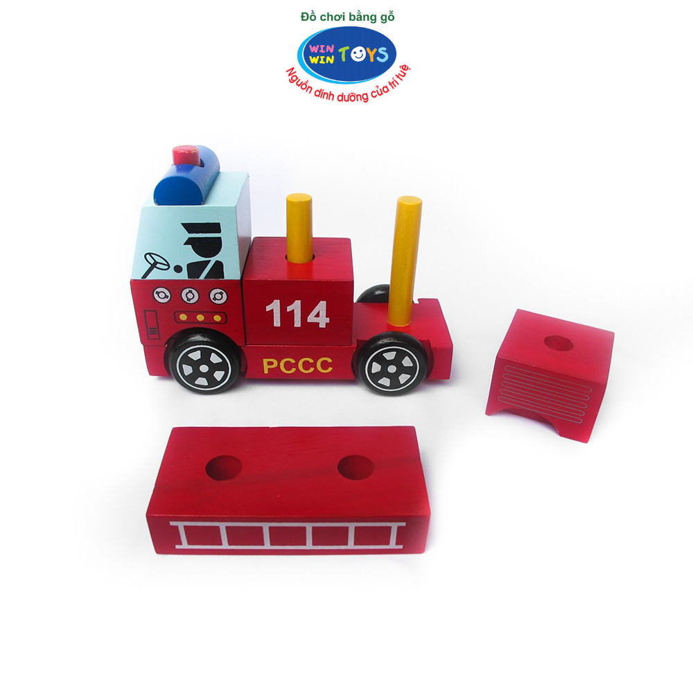 Đồ chơi gỗ Lắp ráp xe cứu hỏa 61292 Winwintoys 61292, phát triển tư duy, khả năng quan sát
