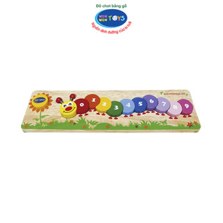 Đồ chơi gỗ Xếp hình học số con sâu | Winwintoys 69392 | Phát triển trí tuệ, nhận biết màu sắc