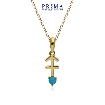 PRIMA Mặt dây chuyền  9K đính đá Turquoise - Cung Nhân Mã - BST Zodiac - 135P2003