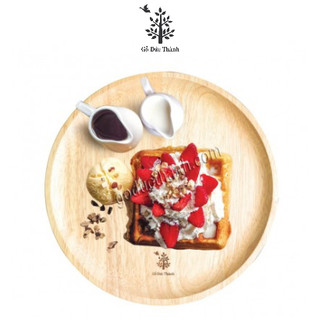 Đĩa khay gỗ tròn 24CM | Gỗ Đức Thành 28131 - Đựng Đồ Ăn | Trang Trí | Chụp Hình