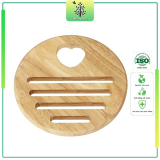Đế lót nồi hình tròn lỗ tim | Gỗ Đức Thành 09191 | Tiện dụng, chắc chắn, chịu nhiệt