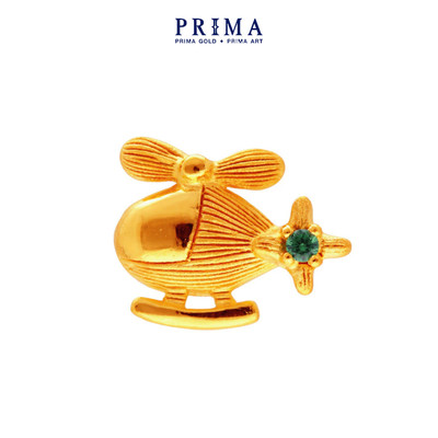 PRIMA Bông Tai  24K - Đính đá Sapphire - Máy bay Trực thăng (1 chiếc) - BST Mono Chic - 165E0857