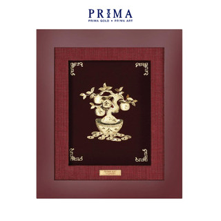 Tranh vàng 24k prima art - cam phú quý - size 20 x 18 cm - cgs-0447-05