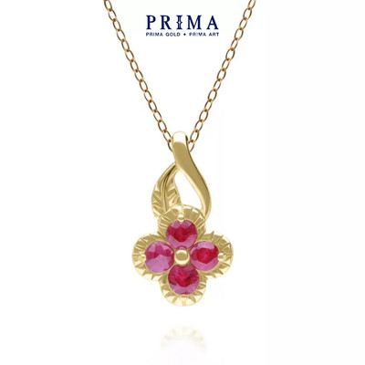 PRIMA Mặt dây  9K - Đính Ruby - BST LUCKY FLOWER - 135P2096-03