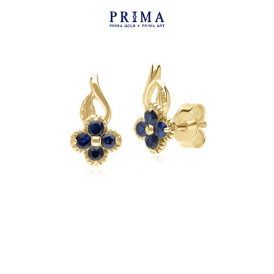 PRIMA Bông tai  9K - Đính Đ á Blue Sapphire - BST LUCKY FLOWER - 135E1812-02