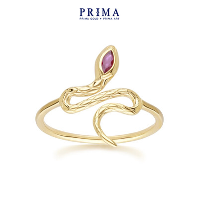 PRIMA Nhẫn  Vàng 9K - Đính Ruby- BST Serpent - 132R8457-02