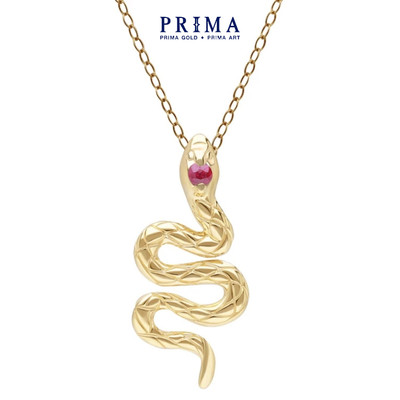 PRIMA Mặt Dây Chuyền  9K - Đính Ruby - BST Serpent - 132P1845-01