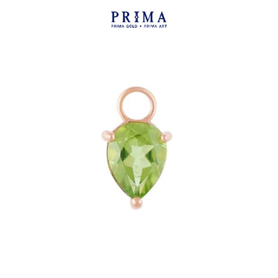 PRIMA Charm Bông Tai  9K - Kim Cương & Đá PERIDOT - Hình Giọt Nước - BST HUGGIE (1 Chiếc)