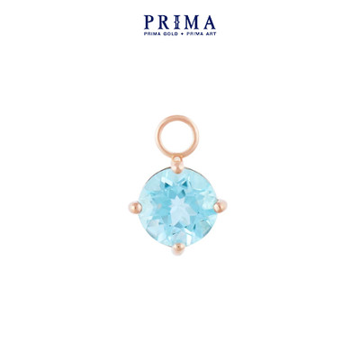 PRIMA Charm Bông Tai  9K - Kim Cương & Đá Sky Blue Topaz (1 Chiếc) - BST HUGGIE