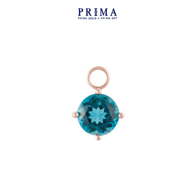 PRIMA Charm Bông Tai  9K - Kim Cương & Đá London Blue Topaz (1 Chiếc) - BST HUGGIE