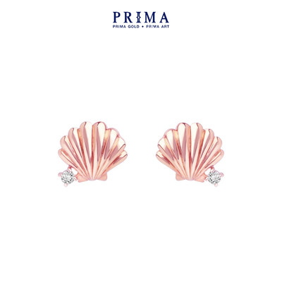 PRIMA Bông Tai  9K - Vỏ Sò Đính Kim Cương - BST Pure Wish - 135E1880