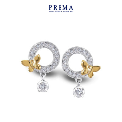 PRIMA Bông Tai  18K - Đính Kim Cương - BST Butterfly Concerto - Bướm Hoàng Kim - 105E1209