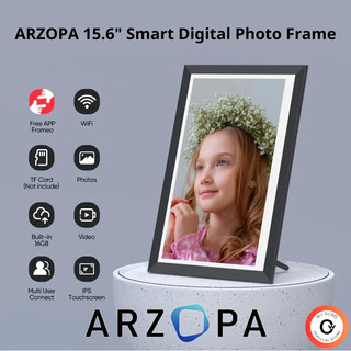 Khung Ảnh Chuyển Động Kỹ Thuật Số ARZOPA 15.6 inch Cảm Ứng Wifi Khung ảnh điện tử Arzopa Digital Photo Frame Frameo App